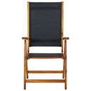 vidaXL 2 db tömör akácfa és textilén összecsukható kerti szék