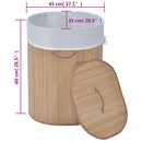 vidaXL természetes színű ovális bambusz szennyestartó kosár