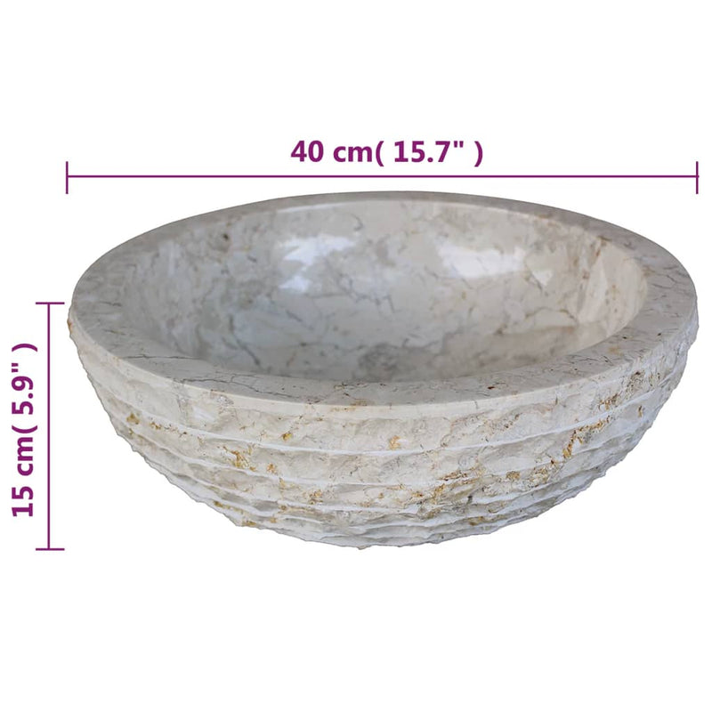 vidaXL krémszínű fürdőszobai mosdókagyló 40 cm