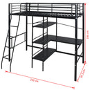 vidaXL Ágy matracmal Fekete 200 x 90 cm Fém