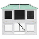 vidaXL kétszintes fa nyúlketrec