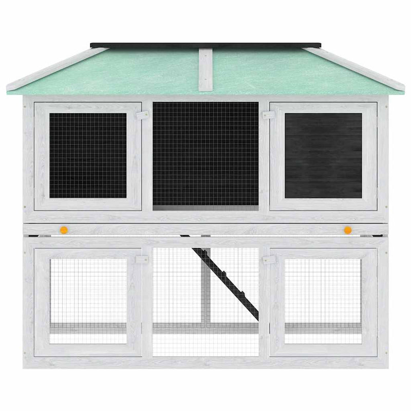 vidaXL kétszintes fa nyúlketrec