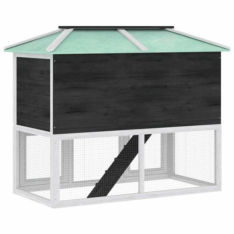 vidaXL kétszintes fa nyúlketrec