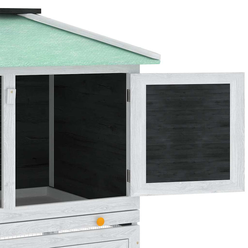 vidaXL kétszintes fa nyúlketrec