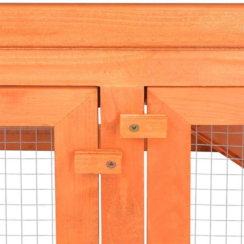 vidaXL fa állat/nyúlketrec kültéri futtatóval