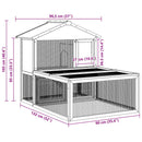 vidaXL fa állat/nyúlketrec kültéri futtatóval