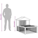 vidaXL fa állat/nyúlketrec kültéri futtatóval