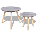 vidaXL 55cm 44cm kétrészes kisasztal/dohányzóasztal szett beton szürke