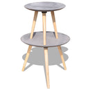 vidaXL 55cm 44cm kétrészes kisasztal/dohányzóasztal szett beton szürke