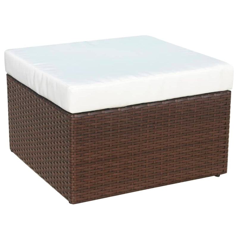 vidaXL barna kerti polyrattan szék zsámollyal