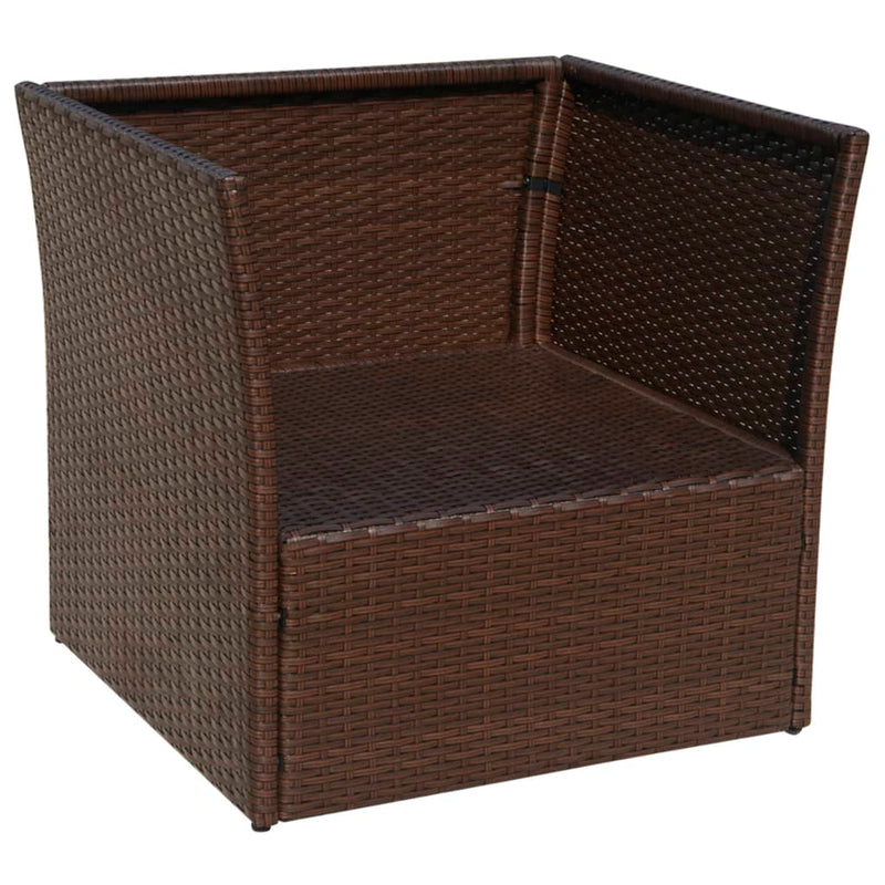 vidaXL barna kerti polyrattan szék zsámollyal