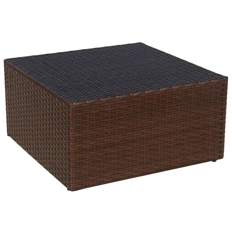 vidaXL barna kerti polyrattan szék zsámollyal