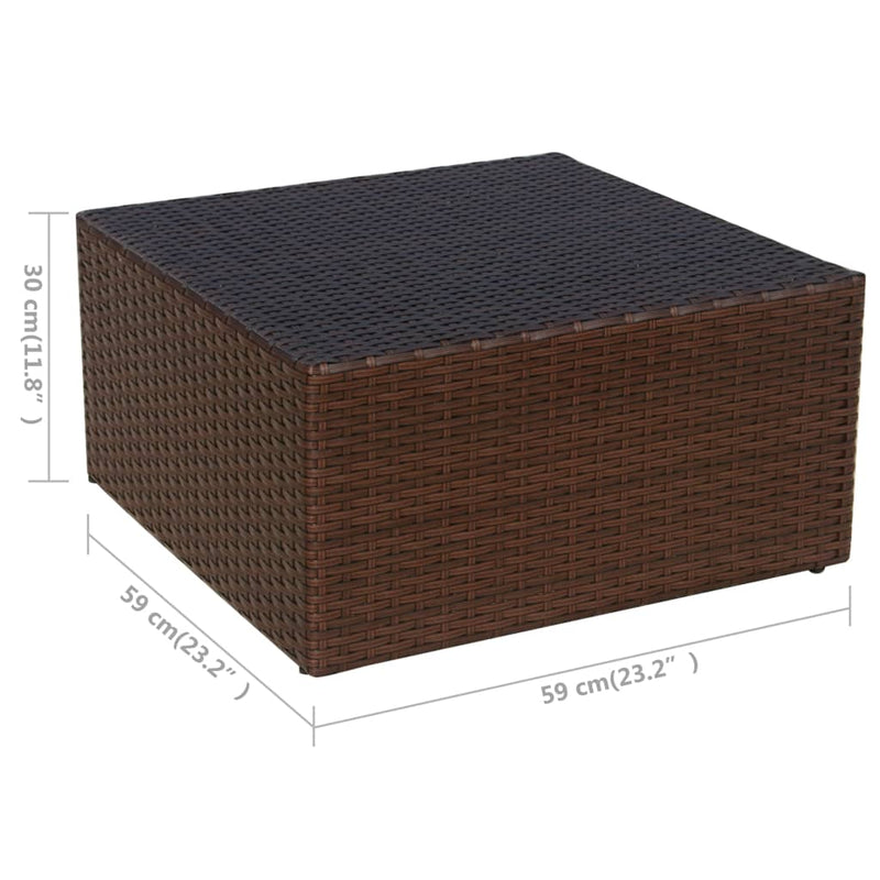 vidaXL barna kerti polyrattan szék zsámollyal