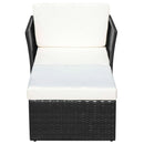 vidaXL fekete kerti polyrattan szék zsámollyal