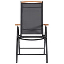vidaXL 2 db fekete alumínium és textilén összecsukható kerti szék