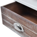 vidaXL 2 db barna és fehér éjjeliszekrény