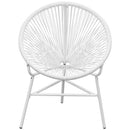 vidaXL fehér polyrattan hálós kerti kagylószék