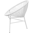 vidaXL fehér polyrattan hálós kerti kagylószék