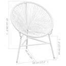 vidaXL fehér polyrattan hálós kerti kagylószék