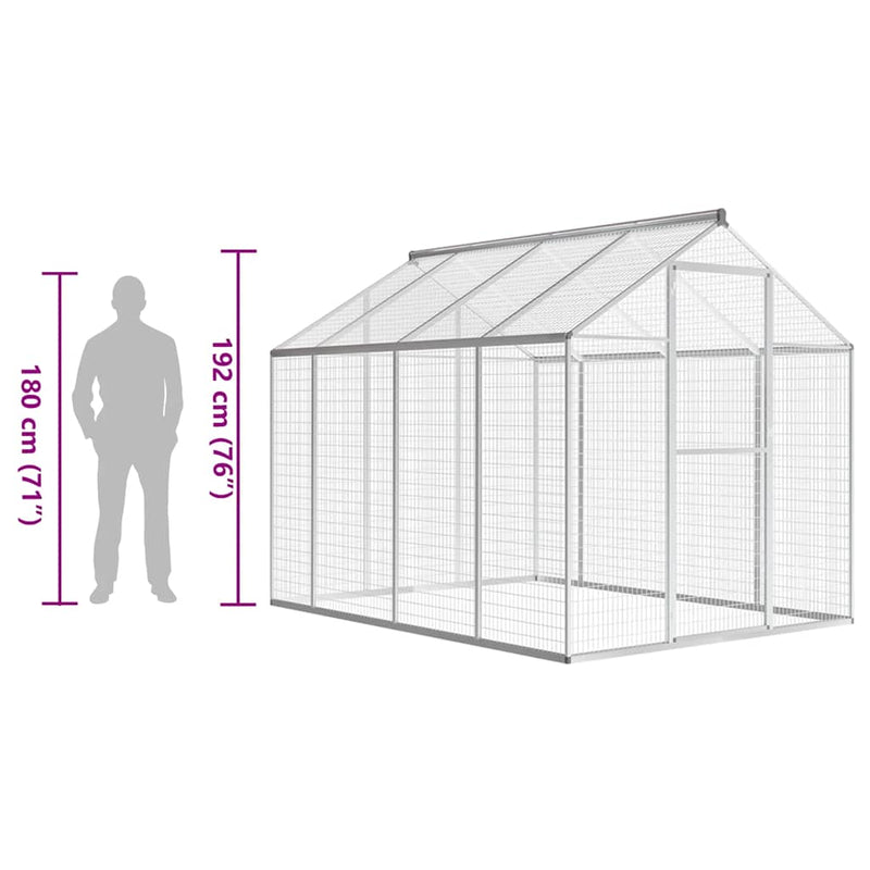 vidaXL kültéri alumínium madárház 178 x 242 x 192 cm