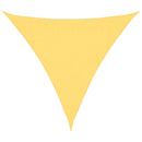 vidaXL 3,6x3,6x3,6 m háromszög alakú bézs HDPE napernyő