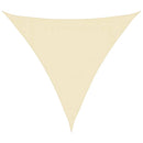 vidaXL 3,6x3,6x3,6 m háromszög alakú krém HDPE napernyő