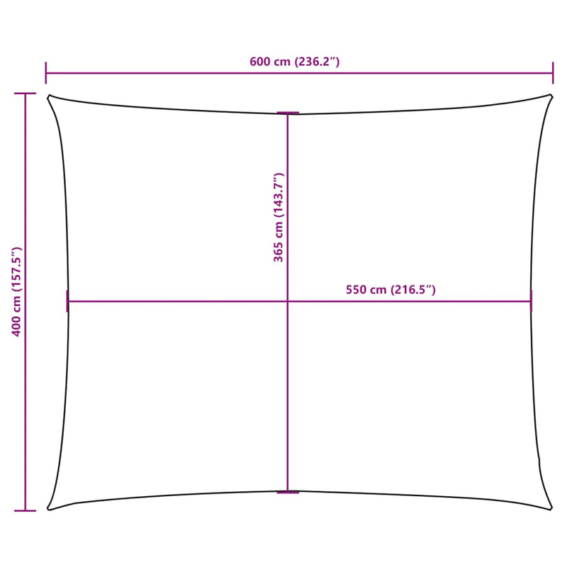 vidaXL négyszögletes bézs oxford szövet napvitorla 4 x 6 m