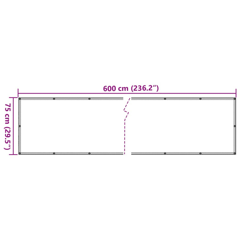 vidaXL 75x600 cm antracit Oxford szövetű erkély ablak sötétítő