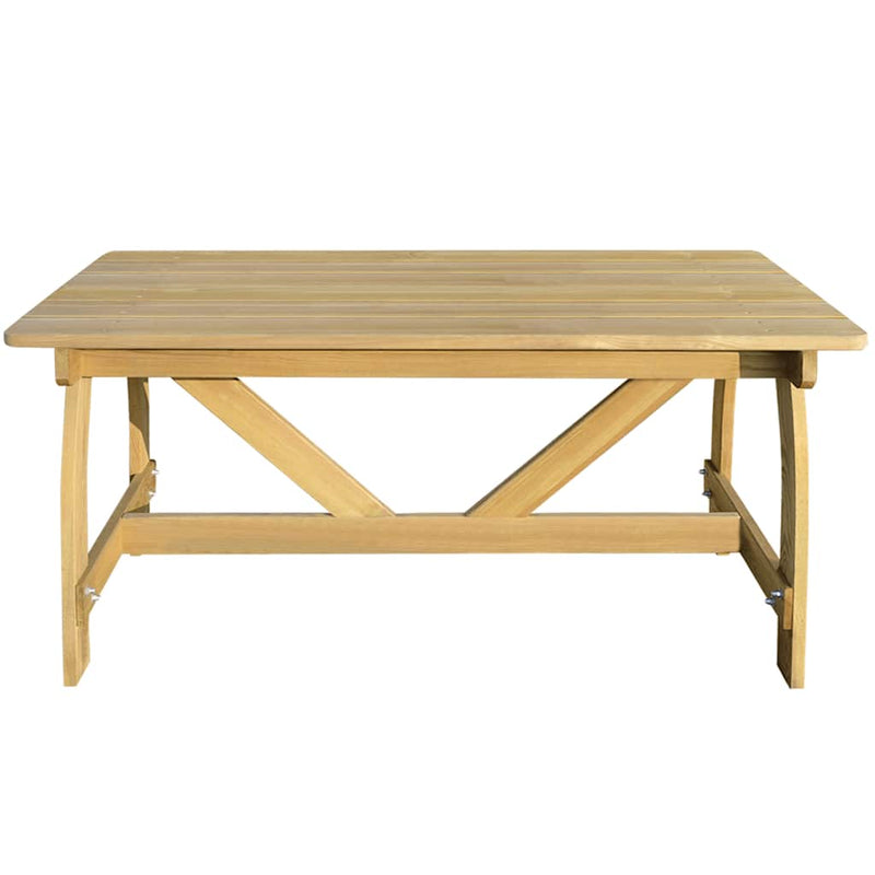 vidaXL impregnált fenyőfa kerti asztal 150 x 74 x 75 cm