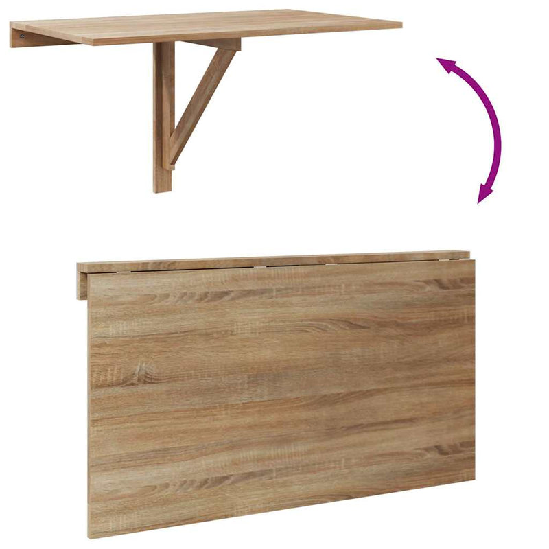 vidaXL összecsukható tölgy fali asztal 100 x 60 cm