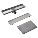 vidaXL 530x140 mm rozsdamentes acél lineáris zuhany csatorna