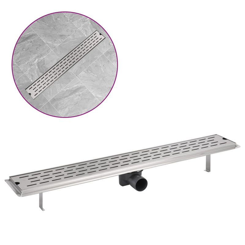 vidaXL 830x140 mm lineáris rozsdamentes acél zuhany lefolyó