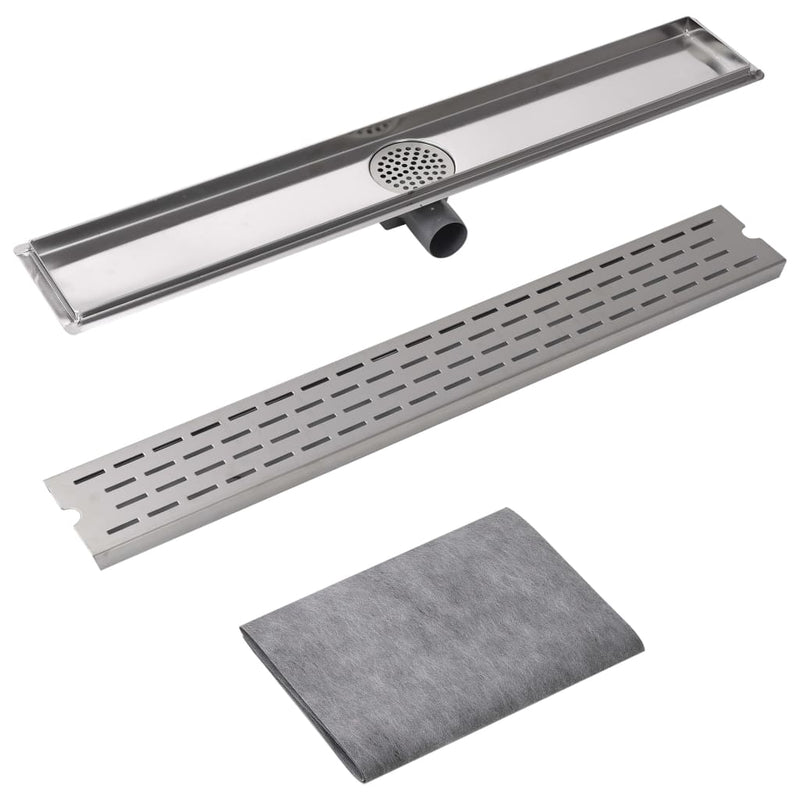 vidaXL 830x140 mm lineáris rozsdamentes acél zuhany lefolyó