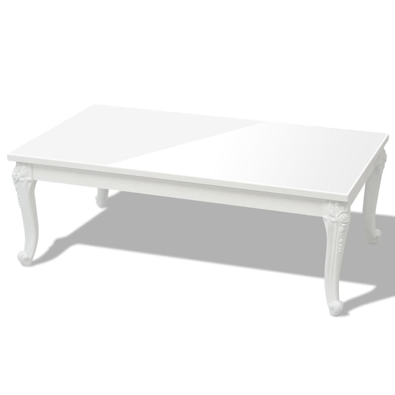 vidaXL magasfényű fehér dohányzóasztal 115 x 65 x 42 cm