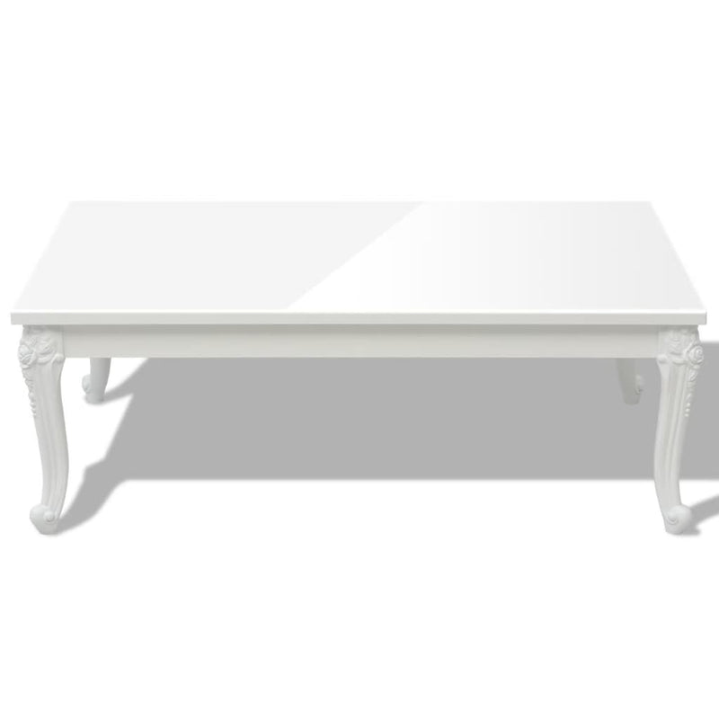 vidaXL magasfényű fehér dohányzóasztal 115 x 65 x 42 cm