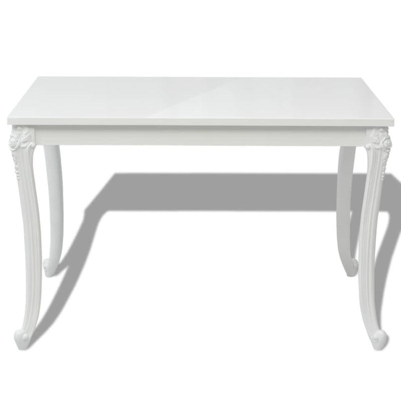 vidaXL fehér magasfényű étkezőasztal 116 x 66 x 76 cm