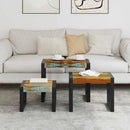 vidaXL 3 darab egymásba rakható tömör újrahasznosított fa asztal