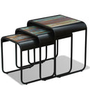 vidaXL 3 darab egymásba rakható tömör újrahasznosított fa asztal