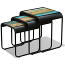 vidaXL 3 darab egymásba rakható tömör újrahasznosított fa asztal