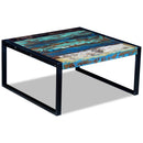 vidaXL tömör újrahasznosított fa dohányzóasztal 80 x 80 x 40 cm