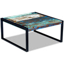vidaXL tömör újrahasznosított fa dohányzóasztal 80 x 80 x 40 cm