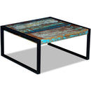 vidaXL tömör újrahasznosított fa dohányzóasztal 80 x 80 x 40 cm
