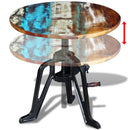 vidaXL tömör újrahasznosított fa és öntöttvas kisasztal 60x(42-63) cm