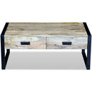 vidaXL 100x60x40 cm tömör mangófa dohányzóasztal 2 fiókkal