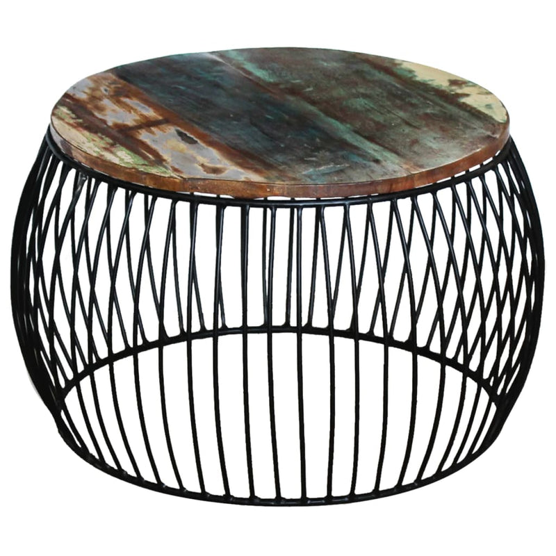 vidaXL kerek tömör újrahasznosított fa dohányzóasztal 68 x 37 cm