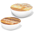 vidaXL 2 db csésze alakú tömör újrahasznosított fa dohányzóasztal