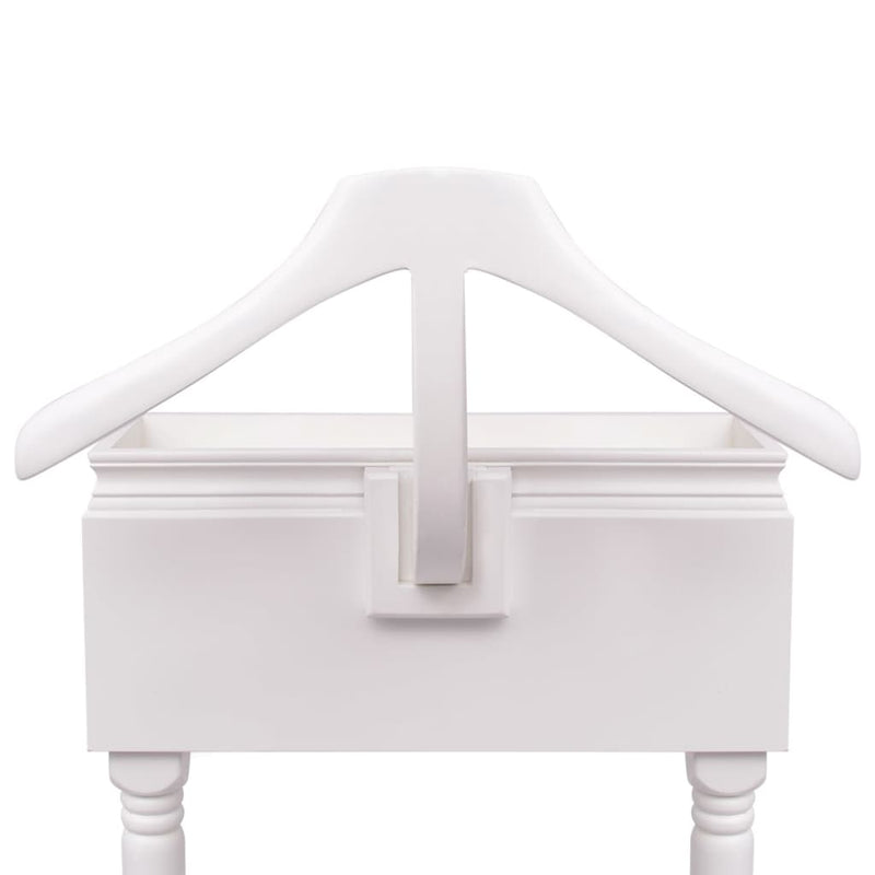 vidaXL Fehér fa ruhatartó állvány szekrénnyel