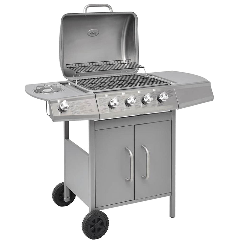 vidaXL ezüst gáz grillsütő 4+1 főzőfelülettel