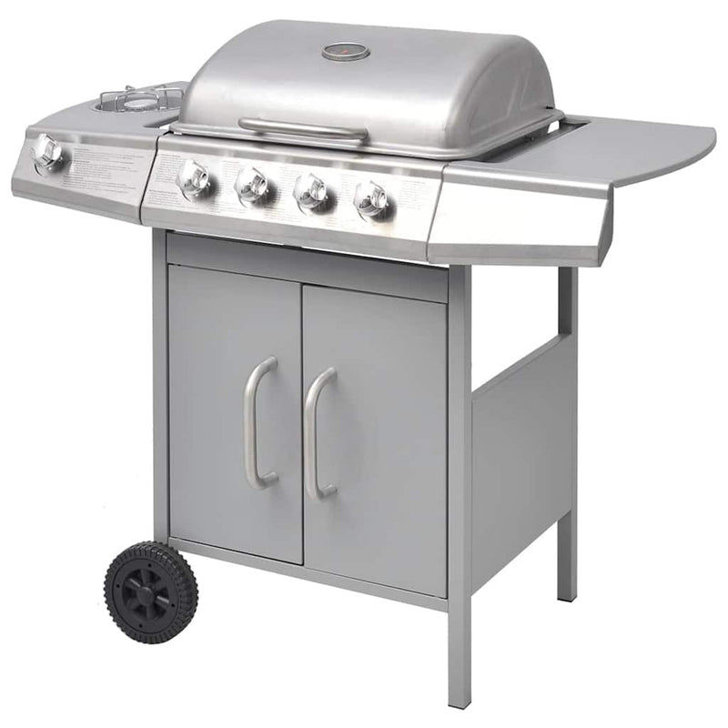 vidaXL ezüst gáz grillsütő 4+1 főzőfelülettel