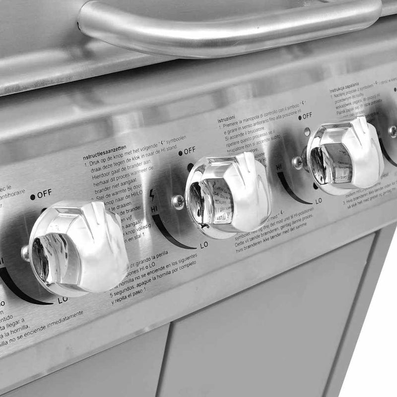 vidaXL ezüst gáz grillsütő 4+1 főzőfelülettel